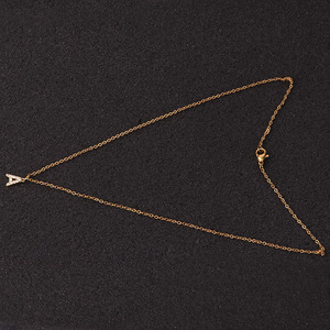 <span class=keywords><strong>Collana</strong></span> <span class=keywords><strong>con</strong></span> Ciondolo a Lettera in Zirconi Stile Bohemien di Alta Qualità, Placcata in Ottone <span class=keywords><strong>con</strong></span> Oro 18K e Rodio - Product Image 5