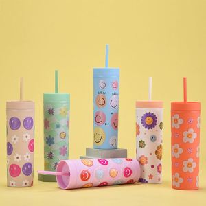 New Pp Plastic Straight Creative Fashion Pattern Can Print Logo Simple Water Cup for Gym and Outdoor Activities - Product Image 3