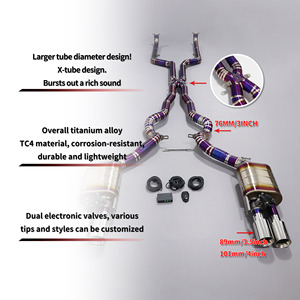 Système d'échappement arrière (Catback) en alliage de titane, sur mesure, couleur violet, pour BMW M5 F10 N63 V8 4.4T (2010-<span class=keywords><strong>2016</strong></span>) avec commande électronique des valves. - Product Image 2