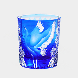 <span class=keywords><strong>Verre</strong></span> à vin en cristal sculpté à la main style Edo Kiriko 250 ml, tasse en <span class=keywords><strong>verre</strong></span> soufflé à la bouche rouge/bleu avec motif grue pour bar et cadeau - Product Image 5