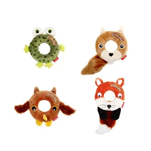 Игрушки-пончики для собак, встроенная резина для голоса, различные модели, дизайн кольца, удобная переноска