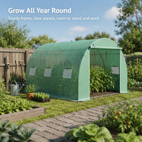 Serre tunnel 3x2x2m avec couverture en grille PE blanche ou verte, structure en acier pour potager