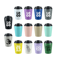 Gobelet à café isotherme à double paroi en acier inoxydable 304 de 12 oz avec logo personnalisé, 7e génération, pour la maison, le bureau, les voyages, avec échelle