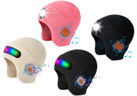 Cappello LED RGB Luminoso all'Ingrosso con Cappello Musicale in Maglia e Altoparlanti Stereo Integrati per Corsa Notturna Ciclismo Campeggio