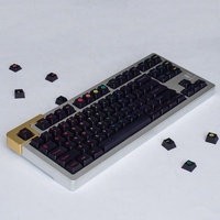 PBT 129 Keys Cherry Profile GMK Clone Midnight Rainbow Gradient Keycaps for MX Switch 87/96/104 Mechanical Keyboard