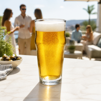 Verre à bière à parois droites gaufré 470 ml en verre blanc de haute qualité – Vente en gros pour brasseries artisanales, bars, restaurants et brasseries-cave