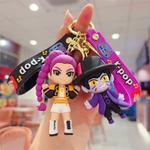 Nouveauté K-POP Demon Hunter Porte-clés en PVC 3D de style dessin animé, ornement de sac en caoutchouc de silicone, porte-clés - Product Image 1