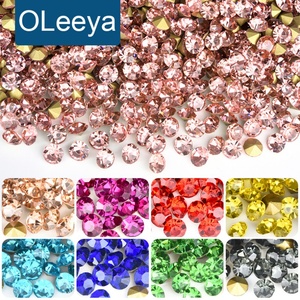 Strass en cristal OLeeya à dos pointu, strass pour nail art, strass en verre super brillant à fond pointu, accessoires de manucure en diamant scintillant - Product Image 1