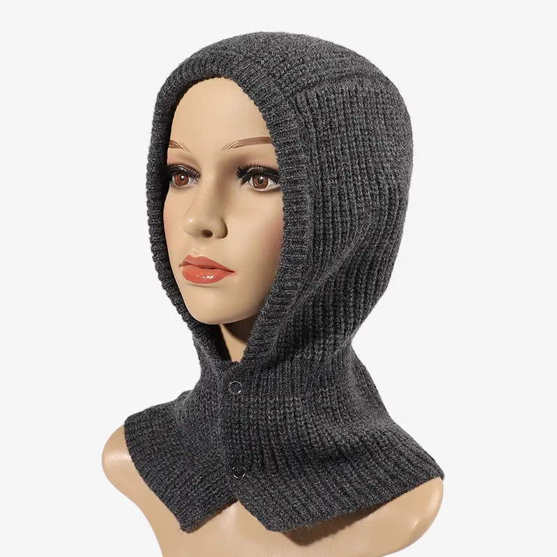 Wholesale Winter Beanie Hat Scarf Warm Balaclava Fleece Lined Knit Skull Cap Neck Warmer Set