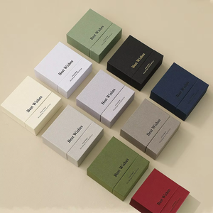 Boîte à bijoux de luxe coulissante 9*9cm Boîte d'emballage de bijoux en carton personnalisée Boîte à collier coulissante avec logo personnalisé - Product Image 6