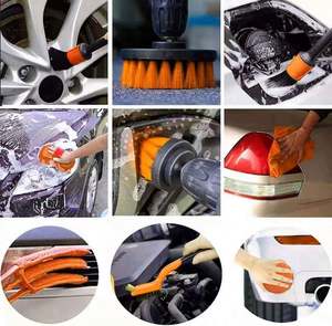 Manufacturers Sell Hot <b>Car</b> <b>Wash</b> 18 Sets of Electric Drill <b>Brush</b> Cleaning Set Bristle Wooden Handle Round Head Detail <b>Brush</b> - Product Image 5