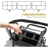 Étui de voyage professionnel pour pinceaux de maquillage en PVC grand format, transparent, étanche, avec poignée souple et fermeture éclair
