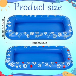 Inflatable Dog Float Blue Pet Floating Bed 140x96cm PVC Pool Float For Dogs - Product Image 3