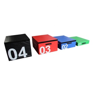 Juego de 4 piezas de caja de salto suave de espuma EPE premium adherida, ajustable en altura, para volteo y piruette - Product Image 1