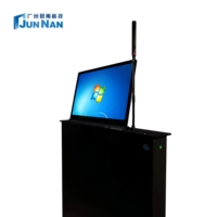 Sistema de Videoconferencia de Audio y Video sin Papel para Oficina de 15.6 Pulgadas, Escritorio Retráctil Motorizado Oculto, Elevador de Monitor LCD con Micrófono