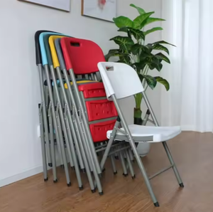 Blanco <span class=keywords><strong>Popular</strong></span> Alquiler Heavy Duty White HDPE Silla Plegable Marco de metal Silla plegable de plástico para eventos al aire libre Bodas Fiesta - Product Image 4