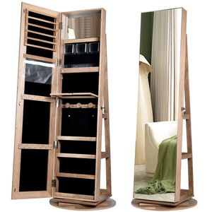 Armoire à bijoux moderne en MDF avec vitrine pour <span class=keywords><strong>chambre</strong></span>, salon, salle de sport à domicile, <span class=keywords><strong>meuble</strong></span> autoportant - Product Image 3