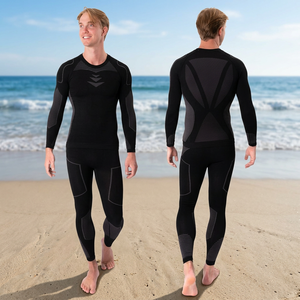 Combinaison intégrale en néoprène pour homme avec col zippé, anti-humidité, noire, pour enfant, écologique, extensible, pour le ski et la neige - Product Image 3