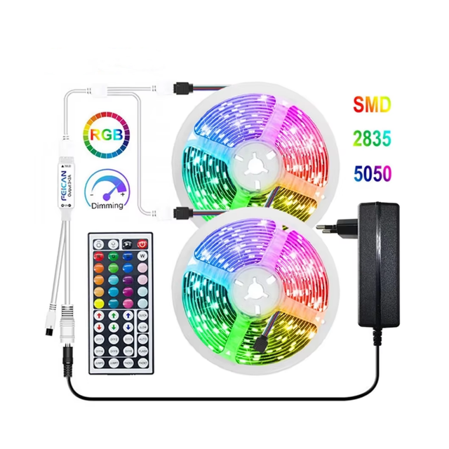 High Quality 44-Key RGB LED Remote Control Set with USB Connectivity Cuttable Plastic Lamps USB Controllers Including Lights