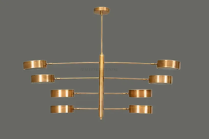 Lustre contemporain en laiton de style Mid-Century Modern, luminaire suspendu pour salle à manger, chambre à coucher, solution d'éclairage domestique - Product Image 4