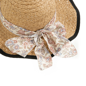 Q20112 Mom & Me Summer Bohemian <span class=keywords><strong>Bali</strong></span> Panamá Style Fedora Straw Beach Sun Hat Wide Brim Matching FAMILY Hats - Product Image 4