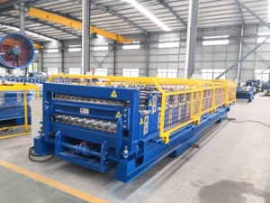 새로운 지붕 더블 레이어 골판지 프로필 스틸 루핑 시트 롤 성형 기계 지붕 타일 만드는 기계 - Product Image 4