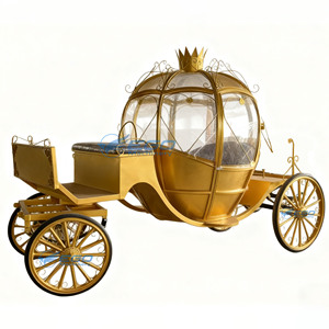 Carruaje de Lujo Dorado 2026 para Navidad, Cómodo Carruaje Europeo de Calabaza para Bodas, Carro Eléctrico Turístico - Product Image 2