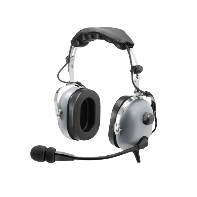 PNR passive noise cancelling heavy duty aviation headset with electret mic flight headsets