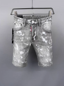 Pantaloncini di Jeans Estivi Sottili da Uomo con Ricami, Strappati, a Mezza Lunghezza, Elastici, Nuovi, Slim Fit, a Cinque Quarti - Product Image 6