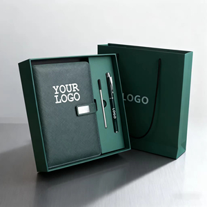 Customized logo Elegant Business Notebook Gift Set PU Leather Notebook With Magnetic Clasp Ribbon <b>Bookmark</b> & Luxury Box - Product Image 2