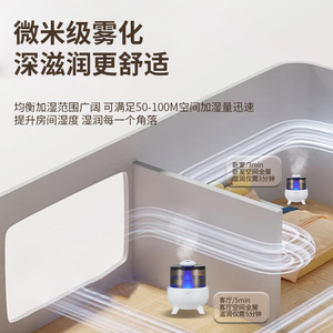 Smart Home <b>Humidifier</b> 1.0-2.5L Silent Desktop For Bedroom With Timing Function Ivory White Ink Black - Product Image 5