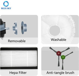 Kit de pièces de rechange pour aspirateur robot <span class=keywords><strong>ECOVACS</strong></span> <span class=keywords><strong>Deebot</strong></span> <span class=keywords><strong>X1</strong></span> <span class=keywords><strong>Turbo</strong></span>/Omni, brosse principale, brosse latérale, filtre HEPA, tampon de nettoyage - Product Image 5