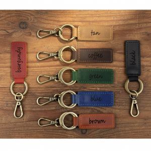 Llavero de Cuero Genuino Ligero con Grabado, Estilo Lindo, Forma Rectangular, Alta Calidad, Duradero, Regalo para Novio - Product Image 2