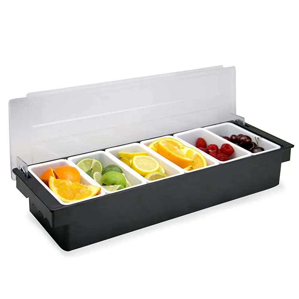 Plastic Fruit Storage Case Box Kruiderij Houder Cocktail Garneer Serveren Container