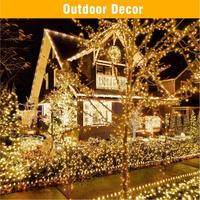 Guirlandes lumineuses LED TSINYE pour Noël, lumières de fée blanc chaud pour l'extérieur avec prise américaine, pour patio, jardin, chambre, mariage, fête