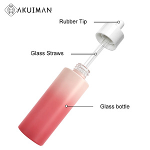 Wholesale Empty Pink 60ml Dropper Cap Custom Logo Factory Gradient Glass Essential <b>Oil</b> <b>Bottle</b> and Packaging - Product Image 4