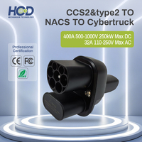 Adaptateur de charge rapide AC/DC 2-en-1 HCD New CCS2 Type2 NACS 400A DC 500-1000V 32A AC IP54 250kW pour Tesla Model 3/Y/S/X