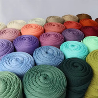 Wholesale Star Poly Color Customized Crochet Flat Belt Yarn Rope 100% Polyester Hollow Strand Dyed Fancy Yarn Standard Count 4mm