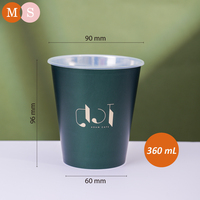 Gobelet en plastique jetable pour café à emporter avec couvercle, pour Bubble Boba Milk Tea, avec étiquette moulée IML et injection IML