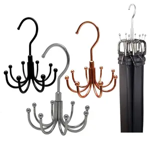 OWENTEK 2024 New Design Stainless Steel 8 Hooks Metal Rack Scarves Clothes Bags Shoes Hats Handbags Belt Tie Hanger for Closet