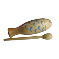 Premium Orff Instrument Wood Block, Wooden Percussion Fish-Shaped Wood Clapper, Kindergarten Early Education Use
