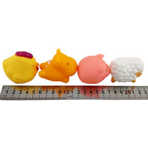 4個のホットセール動物豚羊鶏カバ噴出天然柔らかいゴム風呂子供のための赤ちゃんのおもちゃ - Product Image 3