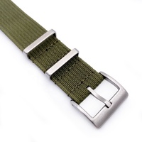 Bracelet de montre en nylon vert olive de longueur personnalisée en tissu côtelé 18/19/20/21/22/24mm pour homme