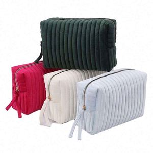 Bolsa de Almacenamiento de Cosméticos Acolchada de Terciopelo y Franela, Neceser de Viaje, Bolsa de Maquillaje para Mujeres y Niñas, Gran Venta - Product Image 1