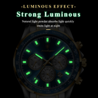 Montres pour hommes Poedagar 815, luxe, acier inoxydable, quartz, étanches, chronographe lumineux