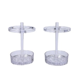 Transparent <b>Toothbrush</b> <b>Holder</b> With 4 Hole Design Desktop Cosmetic Organizer For Personal Care Products - Product Image 4