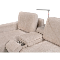 Canapé-lit deux places de style européen avec rangement, porte-gobelets, rembourrage en éponge, durable, facile à nettoyer, idéal pour appartement et salon