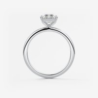 Bague de fiançailles solitaire à sangle fendue avec diamant de laboratoire émeraude 2 carats, monture closée, en or massif 14K/18K, certifiée IGI CVD/HPHT, personnalisable