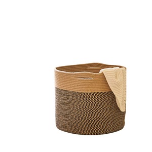 American-style cotton rope laundry <b>basket</b>, household <b>basket</b>, magazine storage <b>basket</b>, laundry hopper, storage <b>basket</b>, folding - Product Image 4