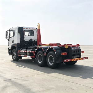 Camion benne à benne basculante FAW Jiefang 6*4 neuf, camion de voirie lourd pour le levage et le déplacement de conteneurs à déchets - Product Image 5